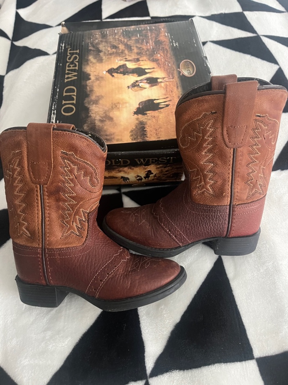 Old West western boot Toddler 6.5 brown leather